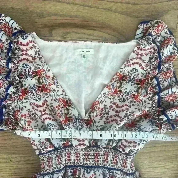 Max Studio Women’s Ruffled Floral Dress Size Medium - Picture 9 of 12